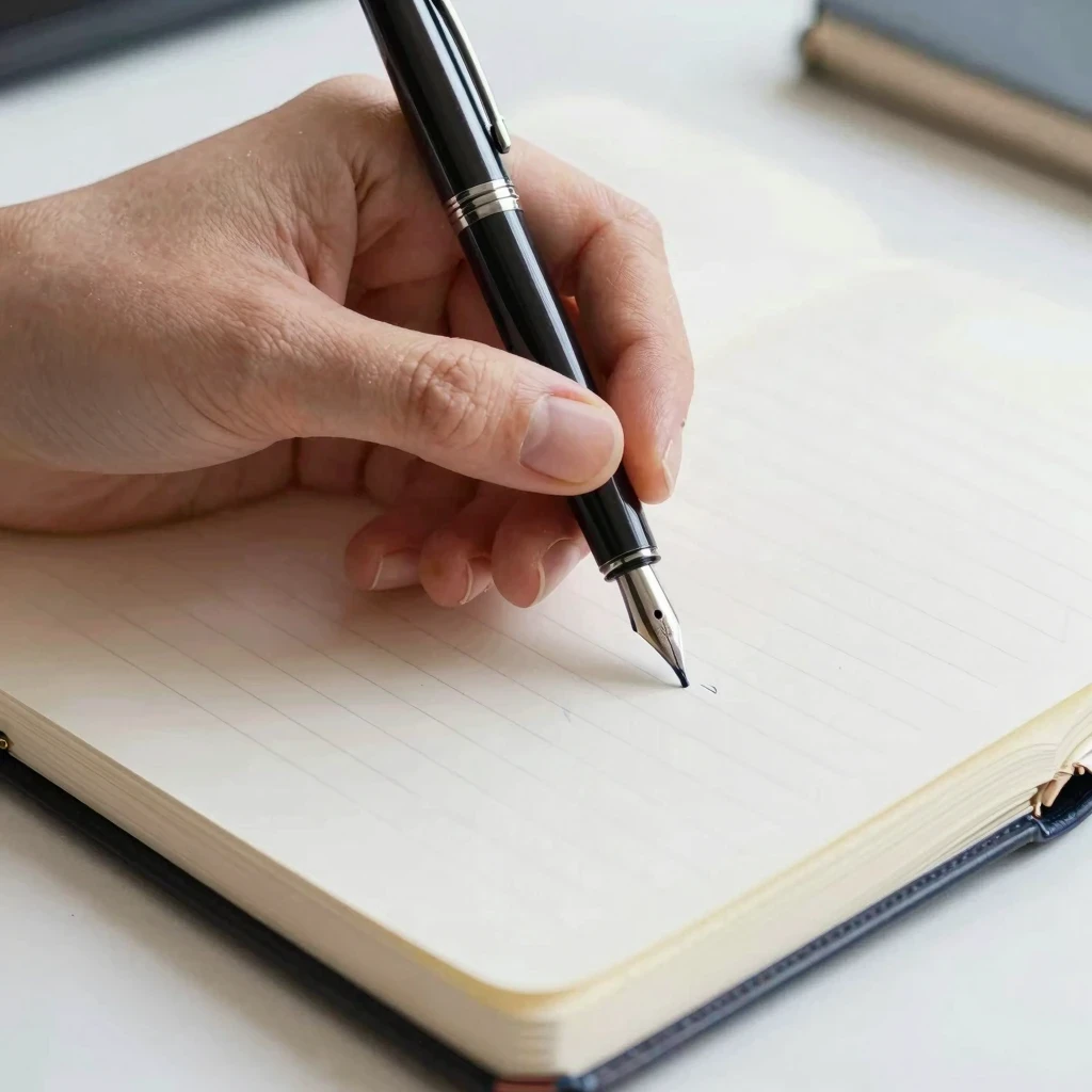 Persona redactando sus metas SMART en un cuaderno de notas de forma detallada.