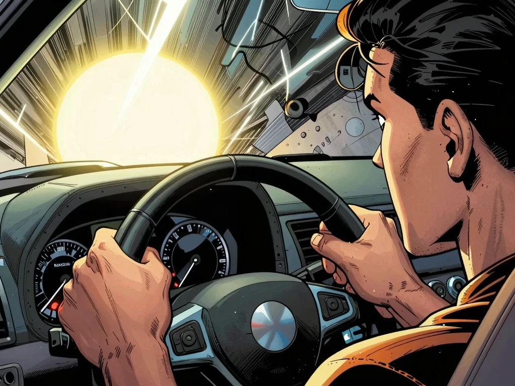 Primer plano de unas manos al volante de un coche conduciendo hacia el éxito y cumpliendo objetivos.
